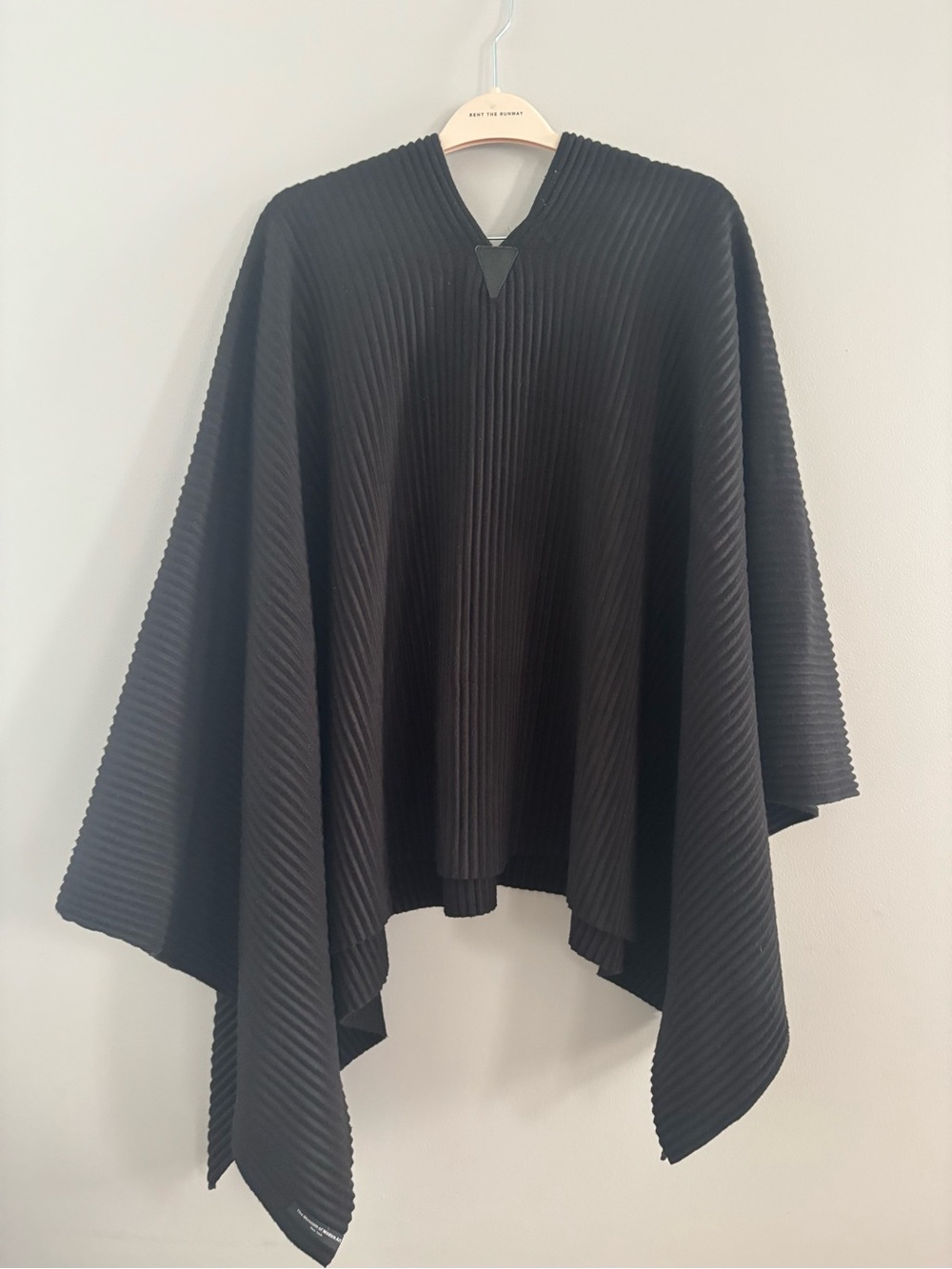 Moma Black Pleated Poncho Coat